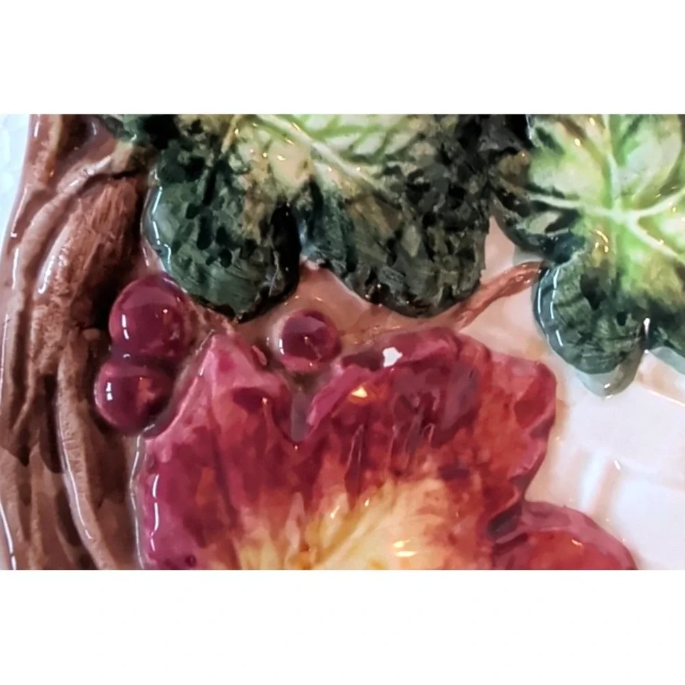 Flaws :( Fitz Floyd Basketweave Platter Grape, Apple, Fall Leaf‎ Platter